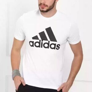 Adidas Men Sporty Round Neck Cotton
Blend White T-Shirt